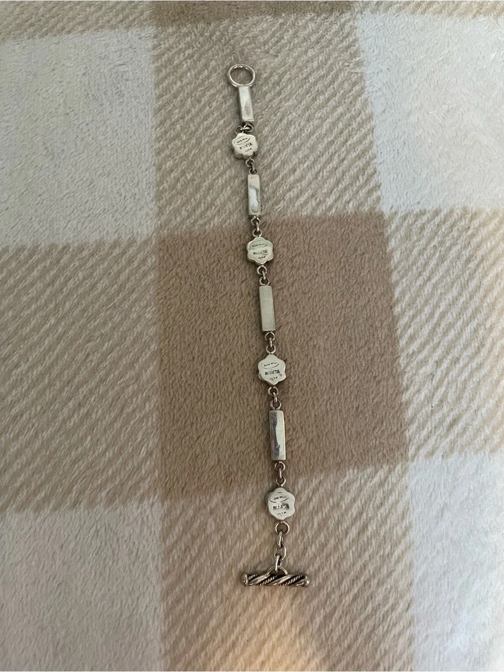 Vintage Lois Hill 925 Sterling Silver Flower Link Bracelet
